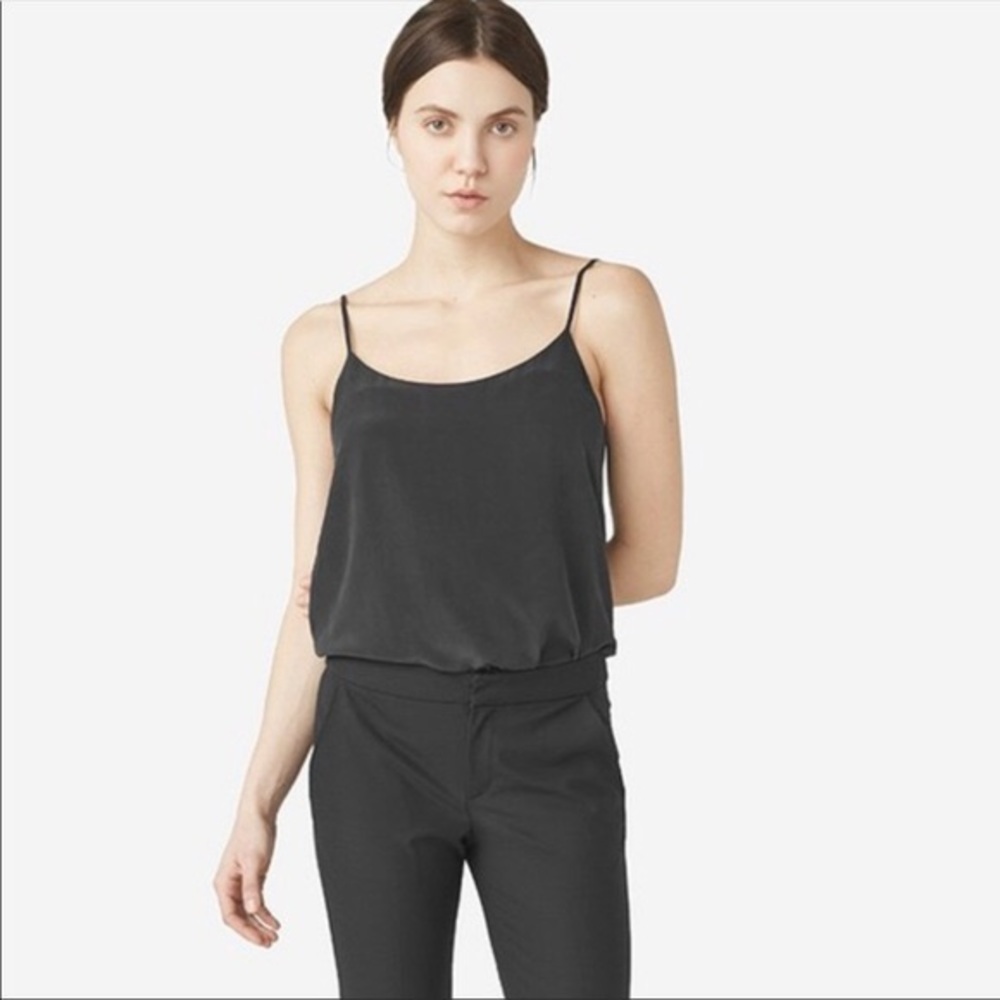 Everlane black silk camisole